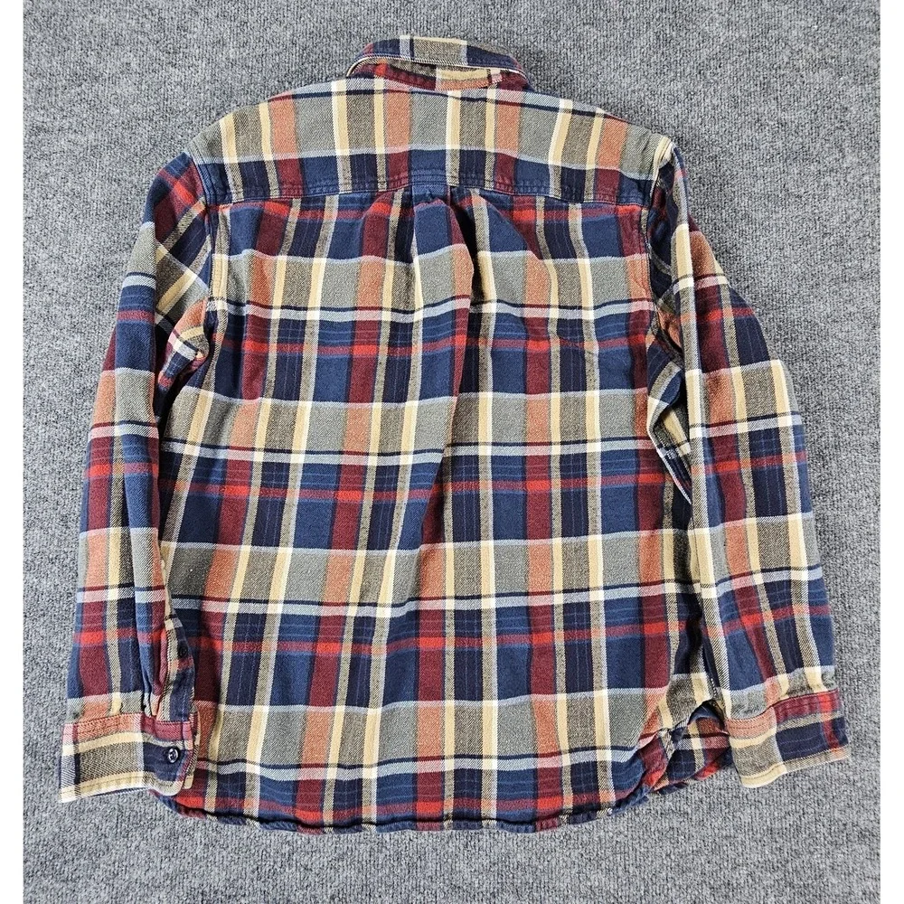 North Face Shirt Mens Large Blue Red Yellow Plaid‎ Flannel Button Up Outdoors